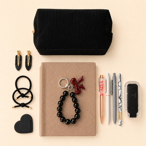 Black Bow Charm Set by KISS KISS MEOW