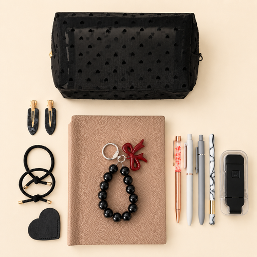 Black Bow Charm Set shown from another angle