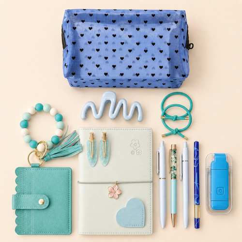 Blue Monochrome Beaded Charm Set by KISS KISS MEOW