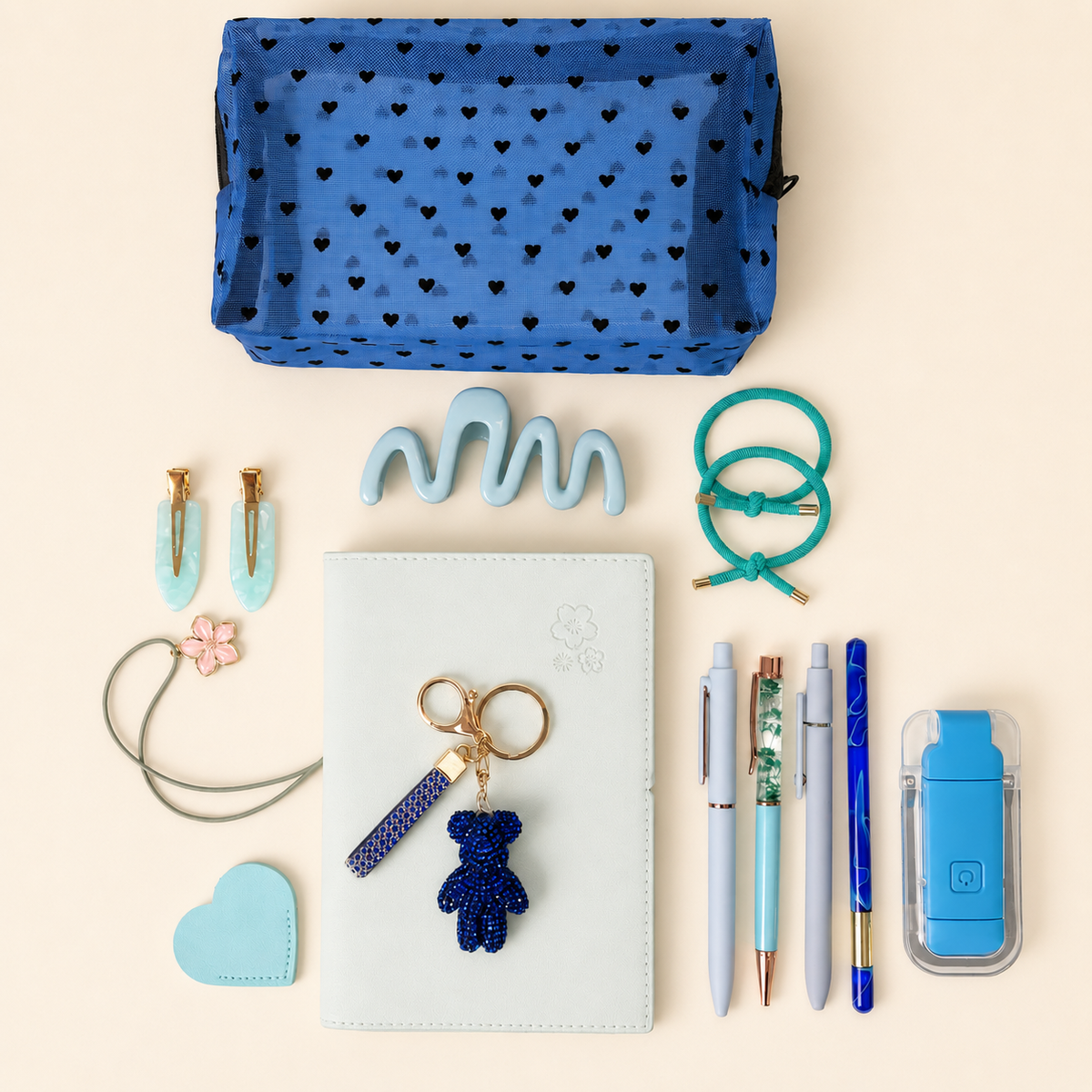 Blue Crystal Bear Charm by KISS KISS MEOW