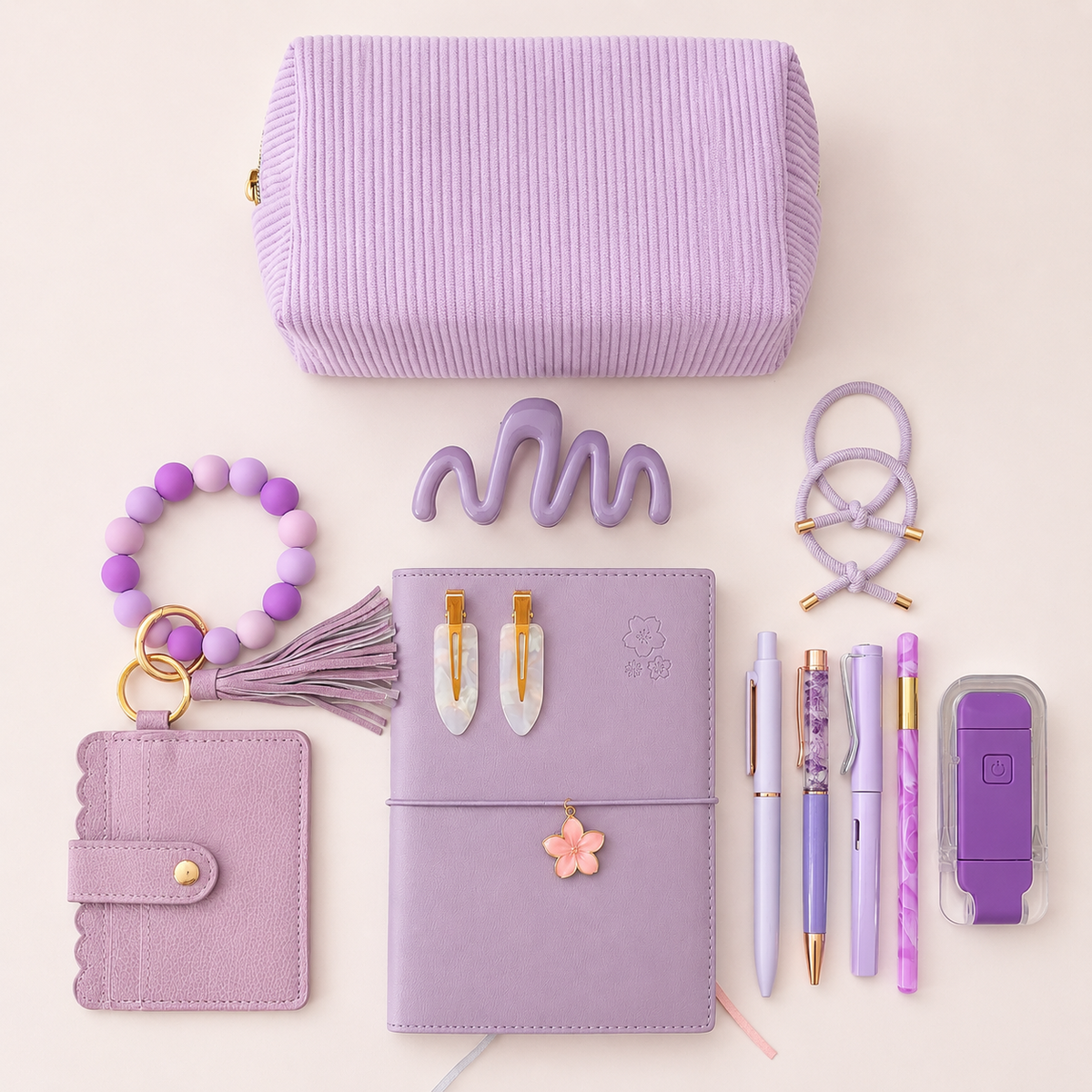 Lavanda Monochrome Beaded Charm Set by KISS KISS MEOW