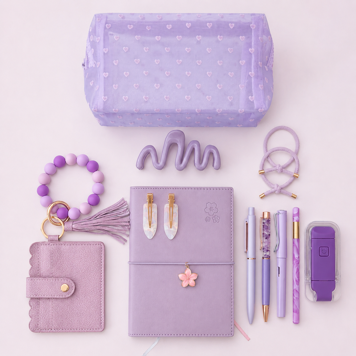 Lavanda Monochrome Beaded Charm Set shown from another angle