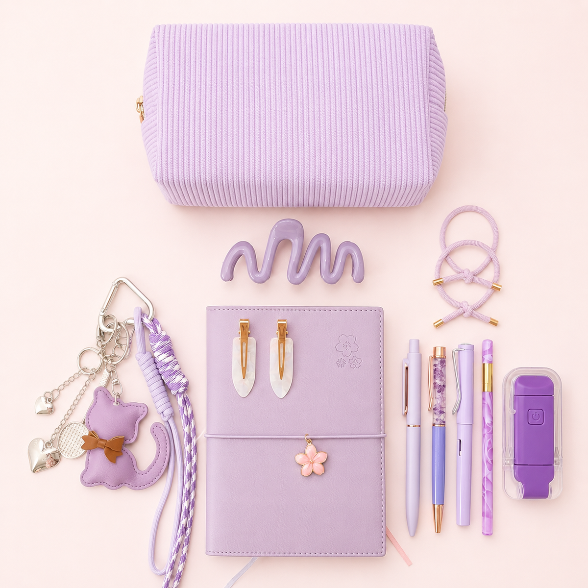 Lavanda Kitty Charm Set by KISS KISS MEOW