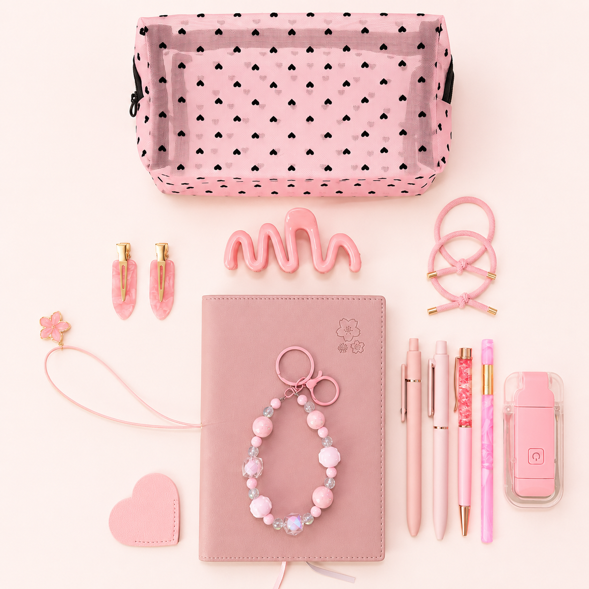 Pink Beaded Charm Set product details