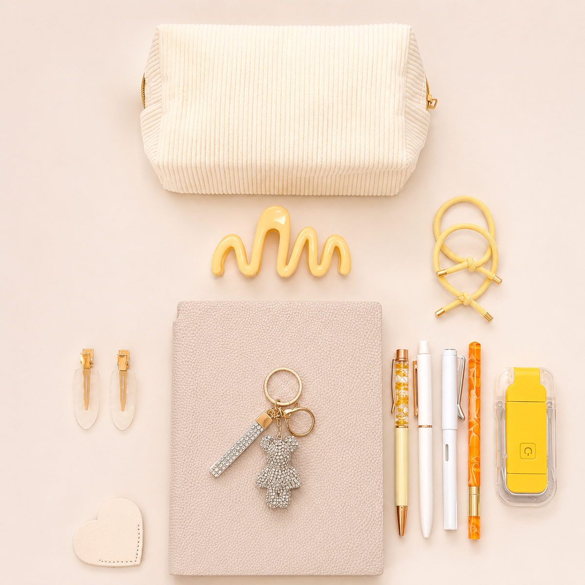 Yellow Crystal Bear Charm by KISS KISS MEOW