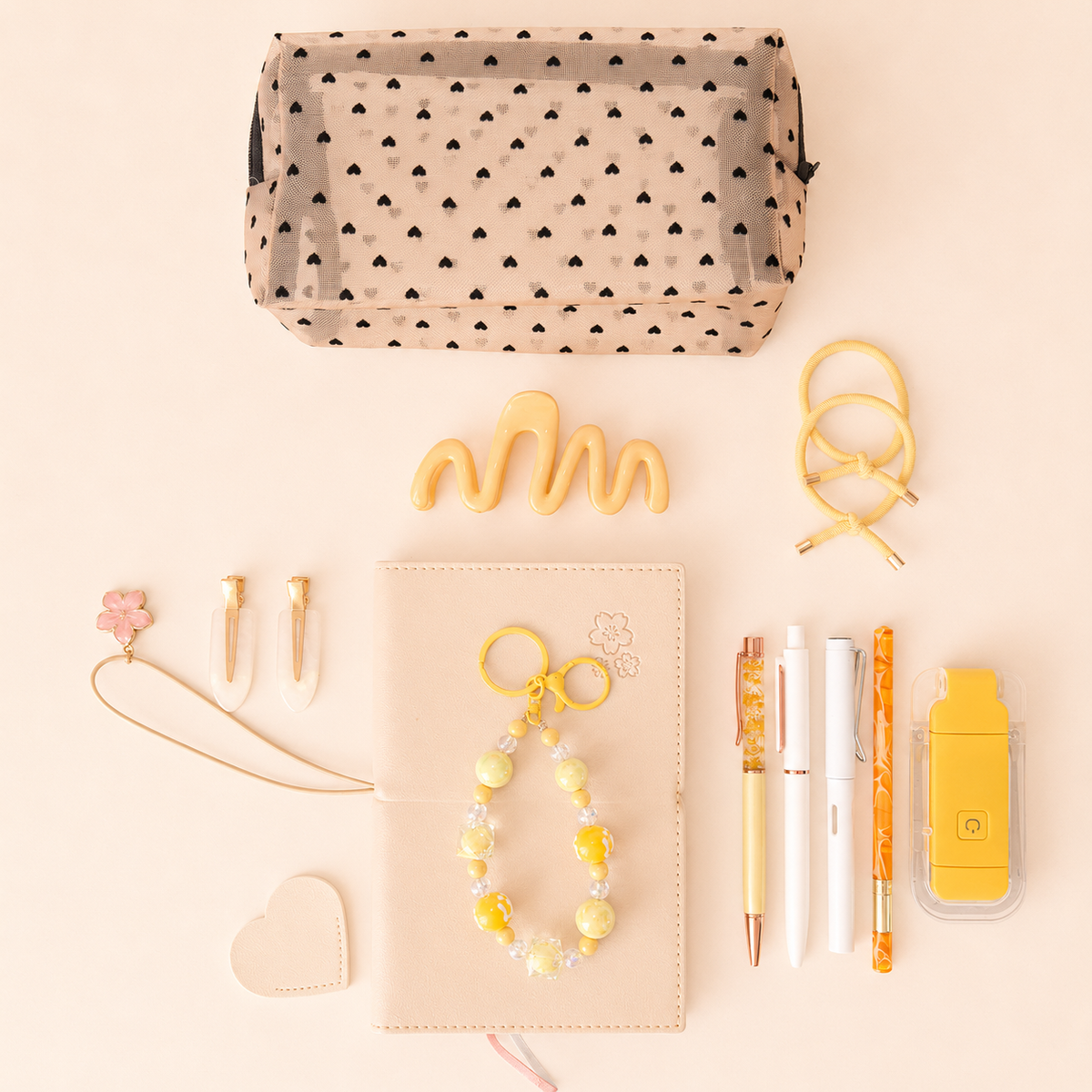 Yellow Beaded Charm Set by KISS KISS MEOW