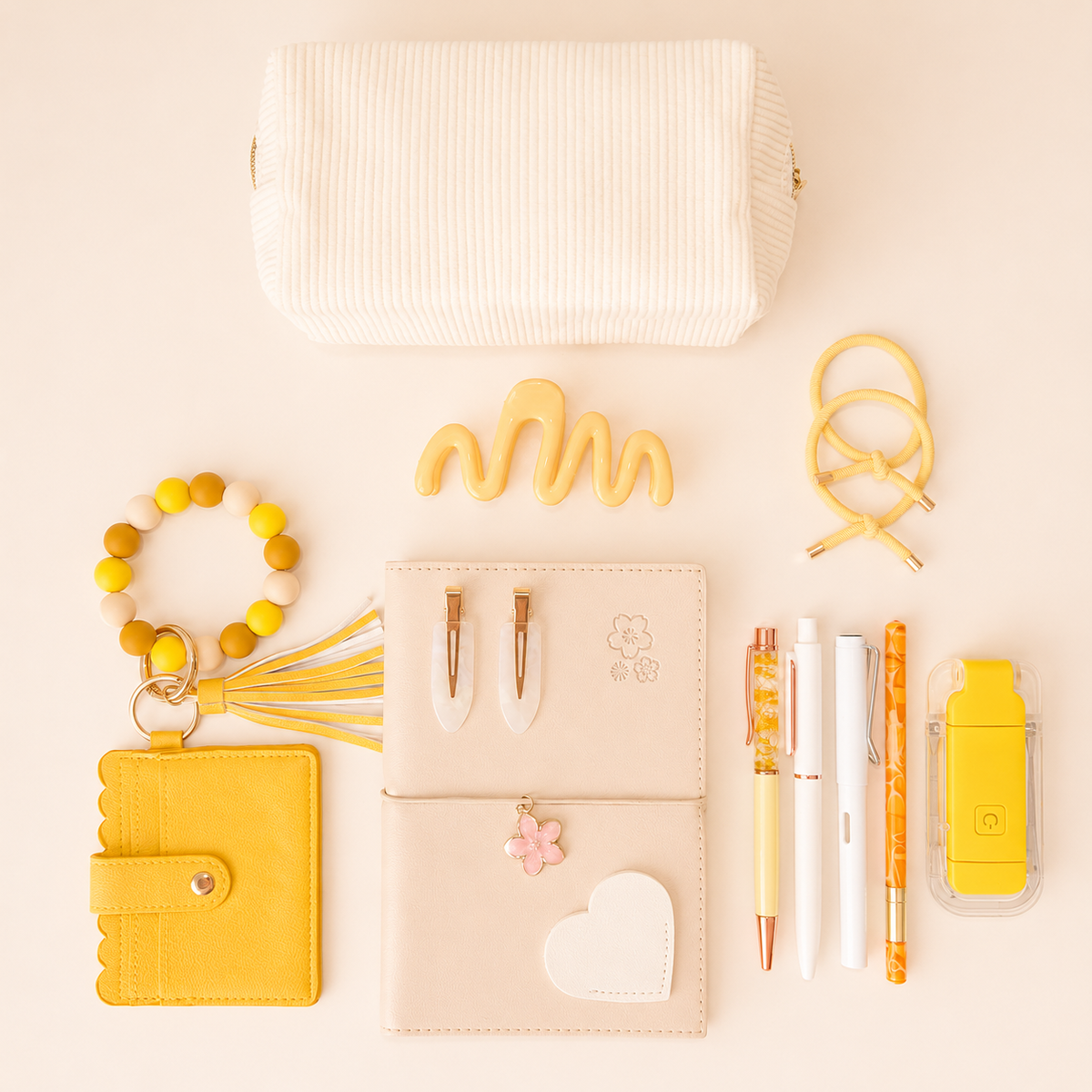 Yellow Monochrome Beaded Charm Set product details