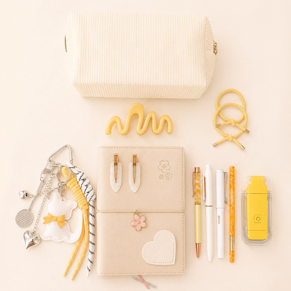 Yellow Kitty Charm Set product details