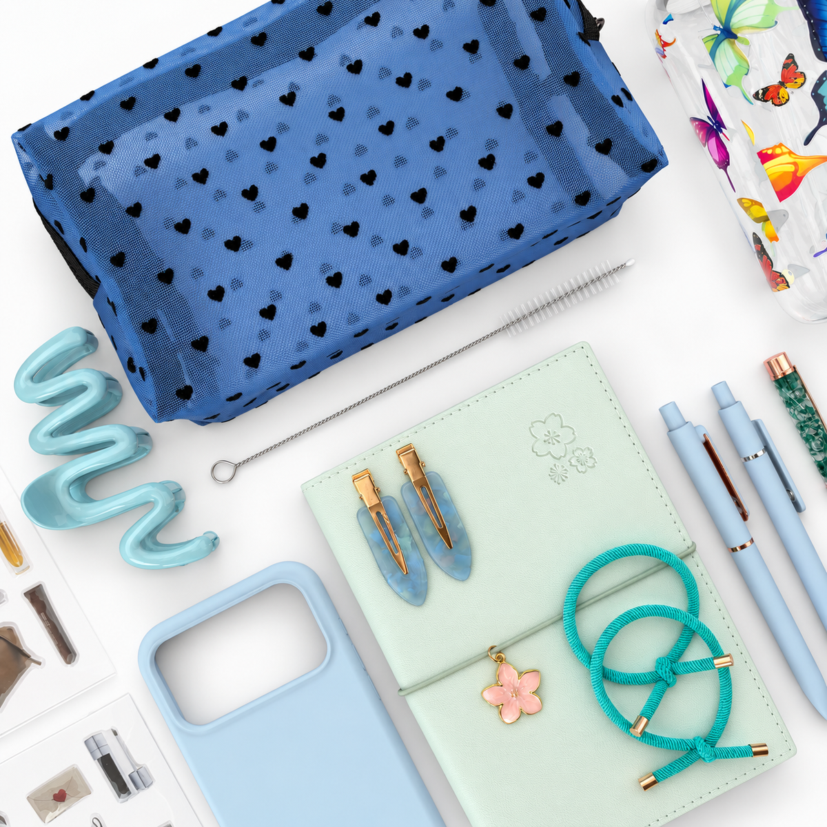 Blue Butterfly Tumbler Gift Set close-up