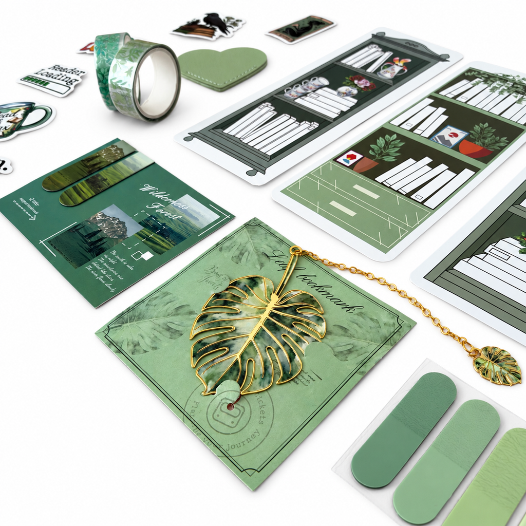 Green Reading Nook Bookmark Gift Set for Book Lovers