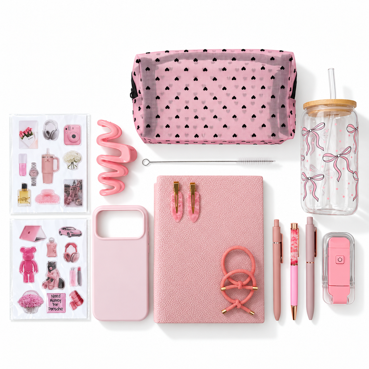 Pink Bow Tumbler Gift Set