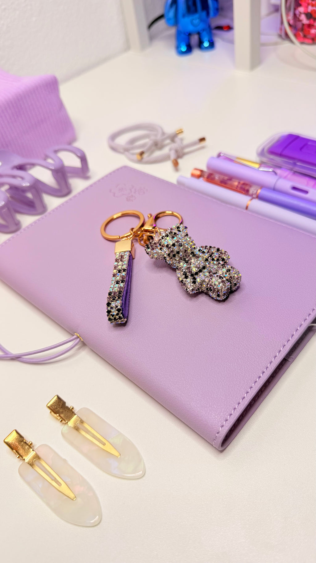 Lavanda Crystal Bear Charm Set