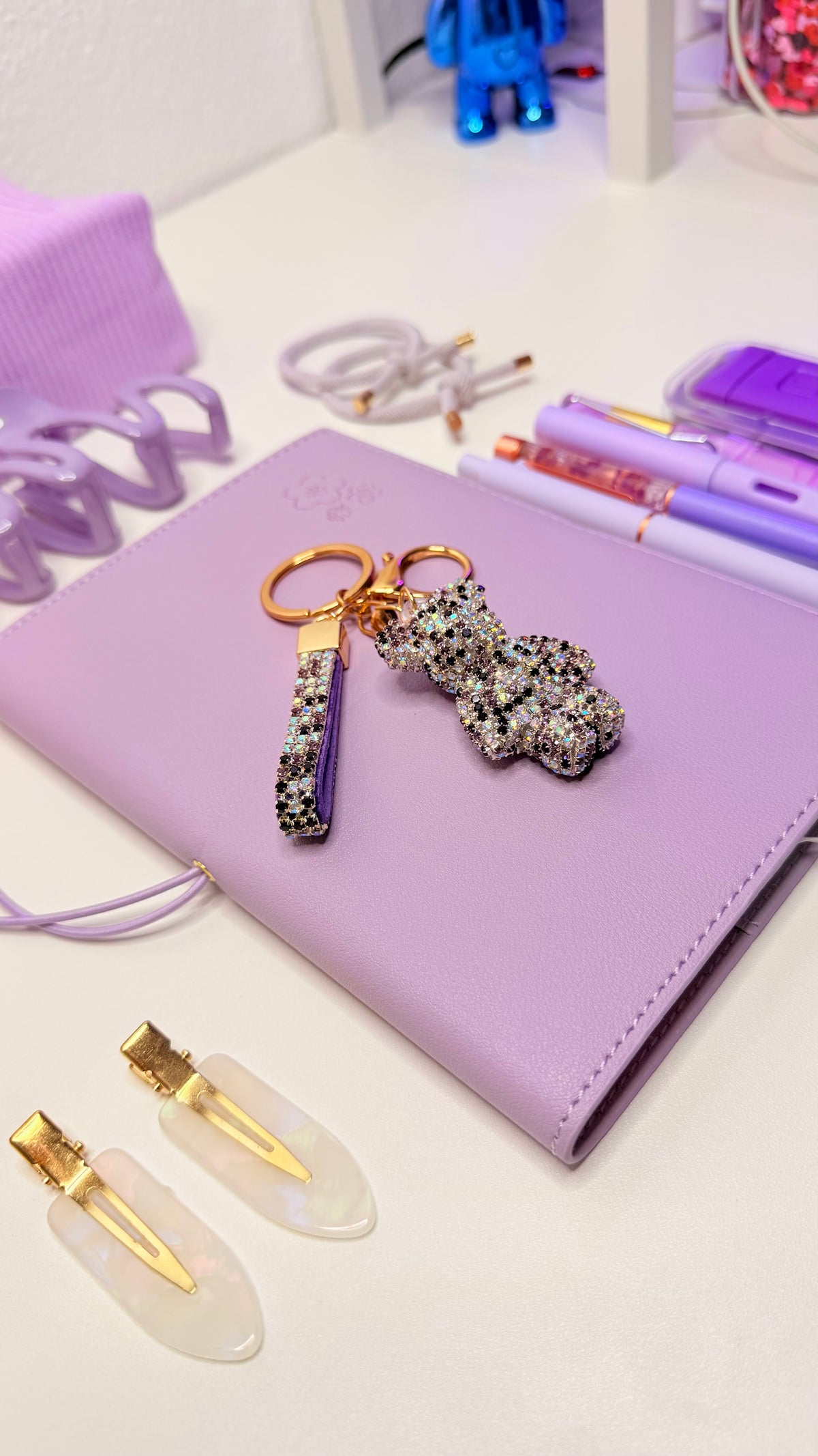 Lavanda Crystal Bear Charm Set
