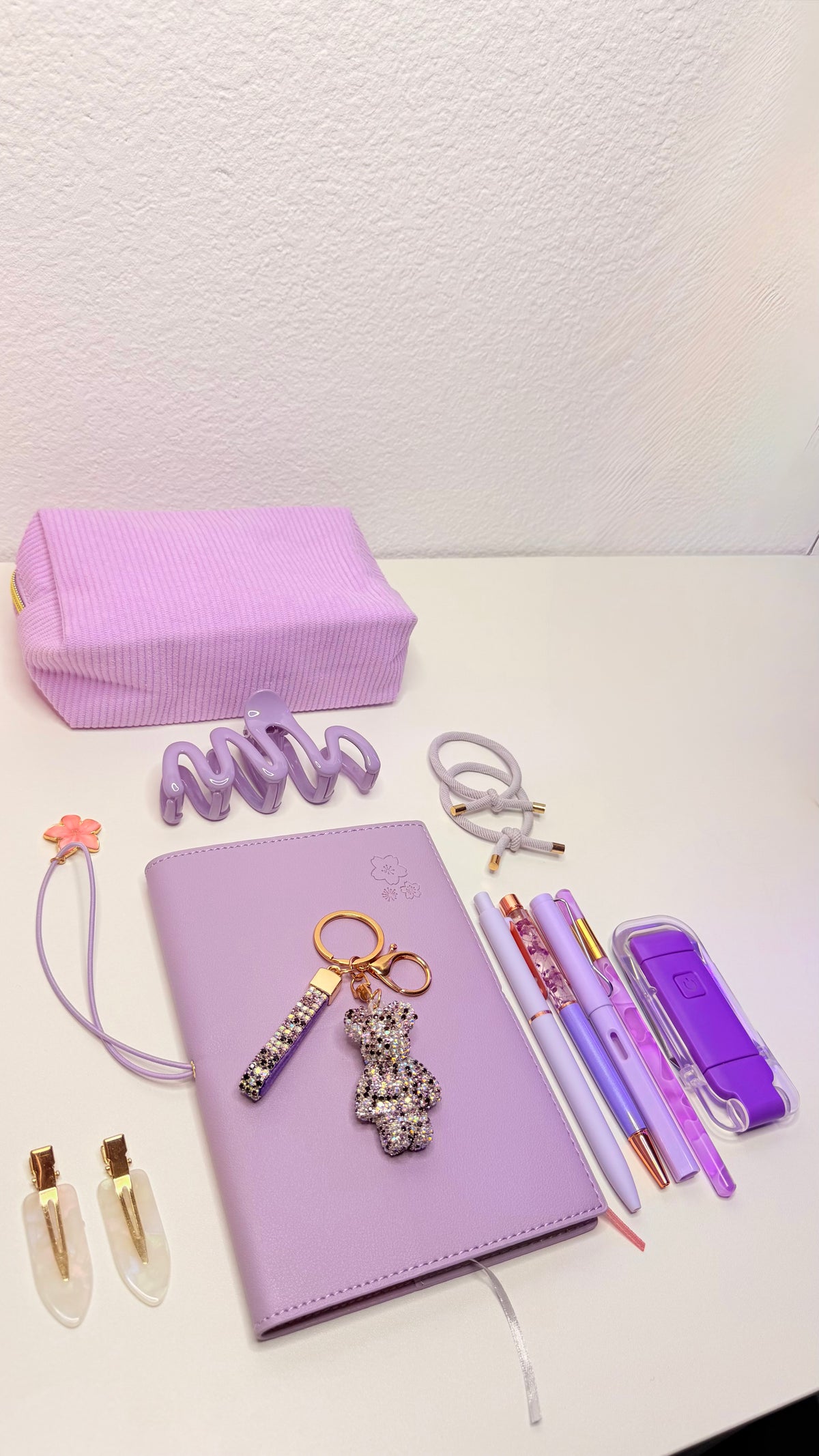 Lavanda Crystal Bear Charm Set