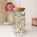 Pressed Flower Glass Cup by KISS KISS MEOW