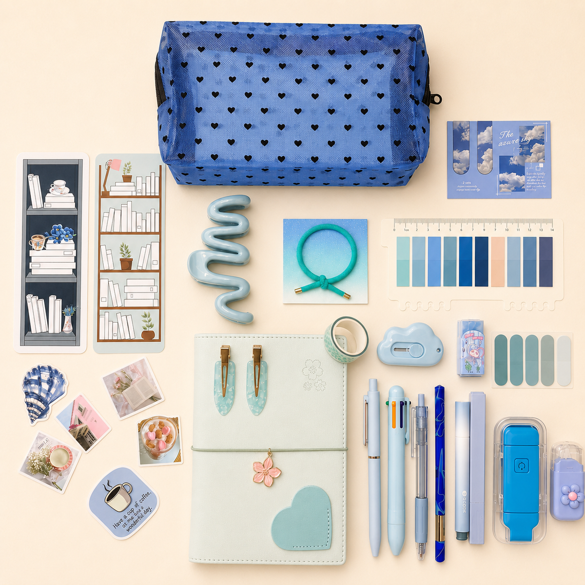 Blue Stationery set shown from another angle