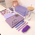 Lavender Tumbler Gift Set with floral glass cup and stationery