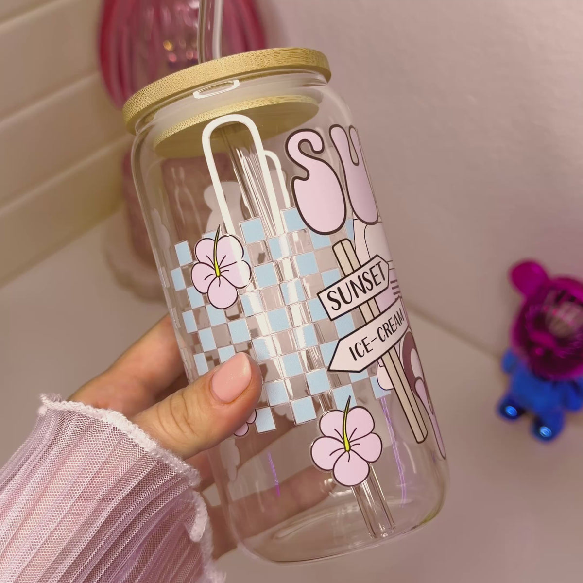 Summer Vibes Glass Cup