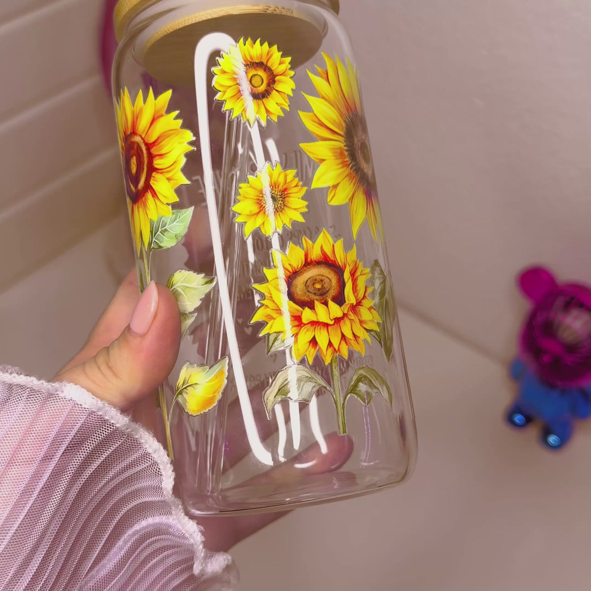 Sunflower “My Recipe” Glass Cup